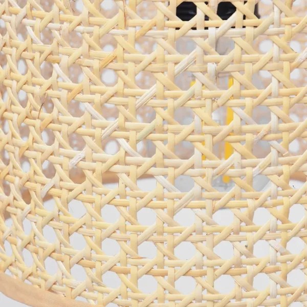 Lampadario a sospensione con filo ALBA 1xE27/15W/230V diametro 40 cm rattan/nero