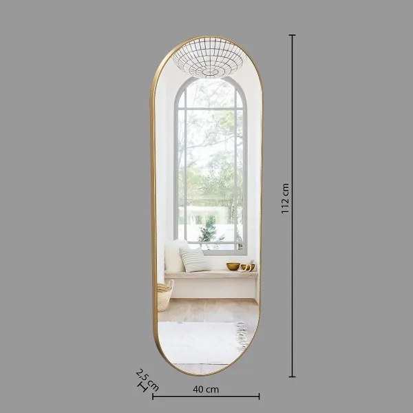 Atmosphera - Specchio da parete SELENA 112x40 cm oro