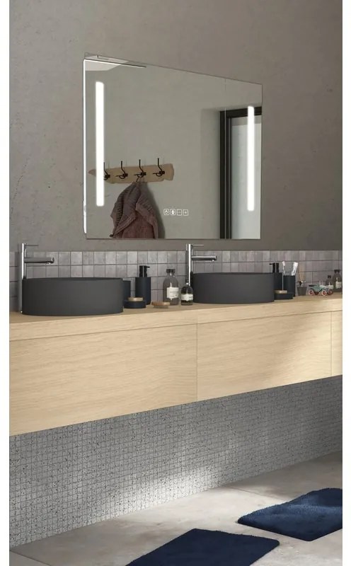 Specchio con illuminazione integrata bagno rettangolare Suono SENSEA H 70 x P 6.2 cm