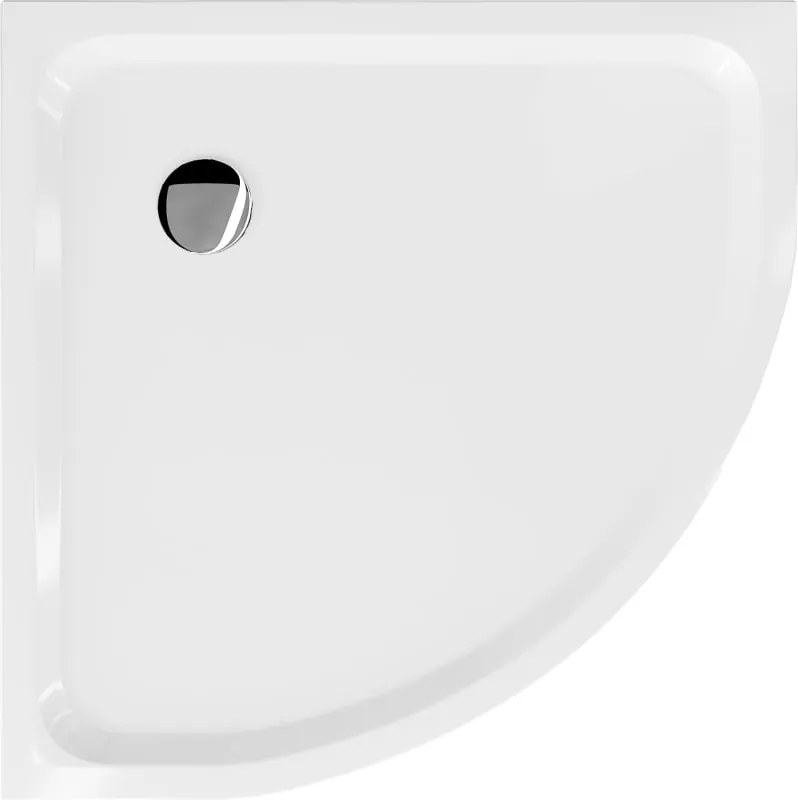 Mexen Flat piatto doccia semicircolare slim 70 x 70 cm, bianco, sifone cromato - 41107070