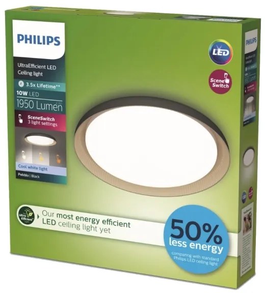 Philips - Plafoniera LED dimmerabile PEBBLO LED/10W/230V 4000K nero