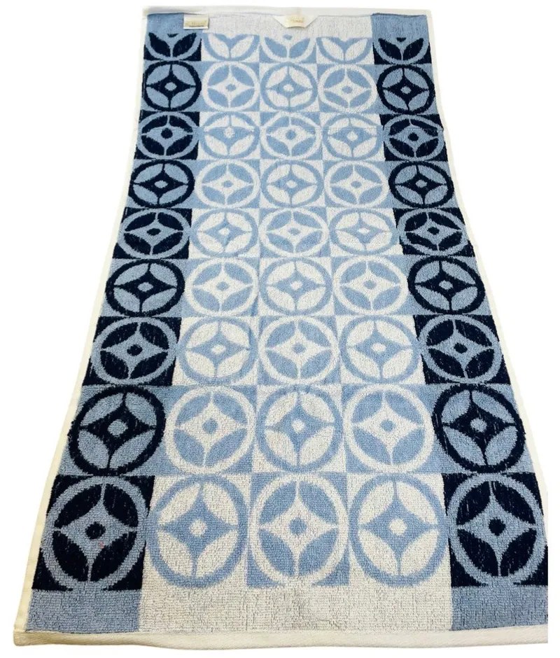 Asciugamano blu in cotone 70x140 cm Compass - JAHU collections