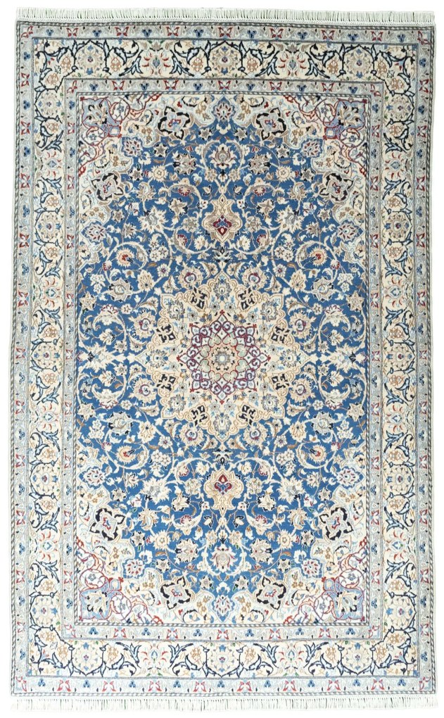 Nain Tappeto persiano 260 x 160 Blu (Iran) Annodato A Mano