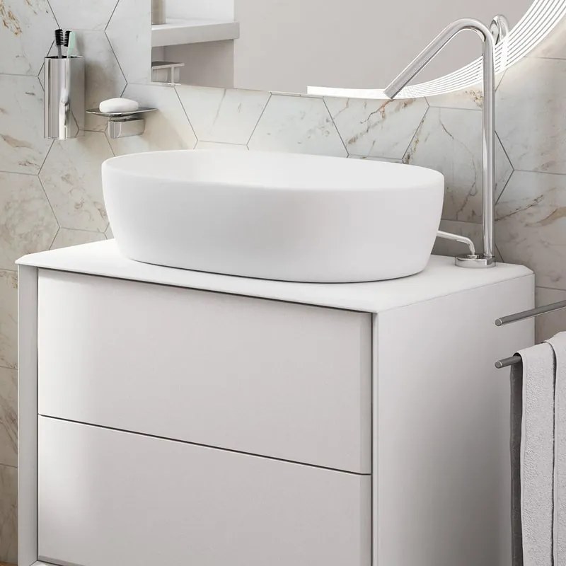 Top per lavabo Bellagio BADEN HAUS L 71 x H 1.6 x P 46 cm bianco truciolare, opaco