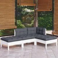 Set Divani da Giardino 4 pz con Cuscini in Massello di Pino 3096287