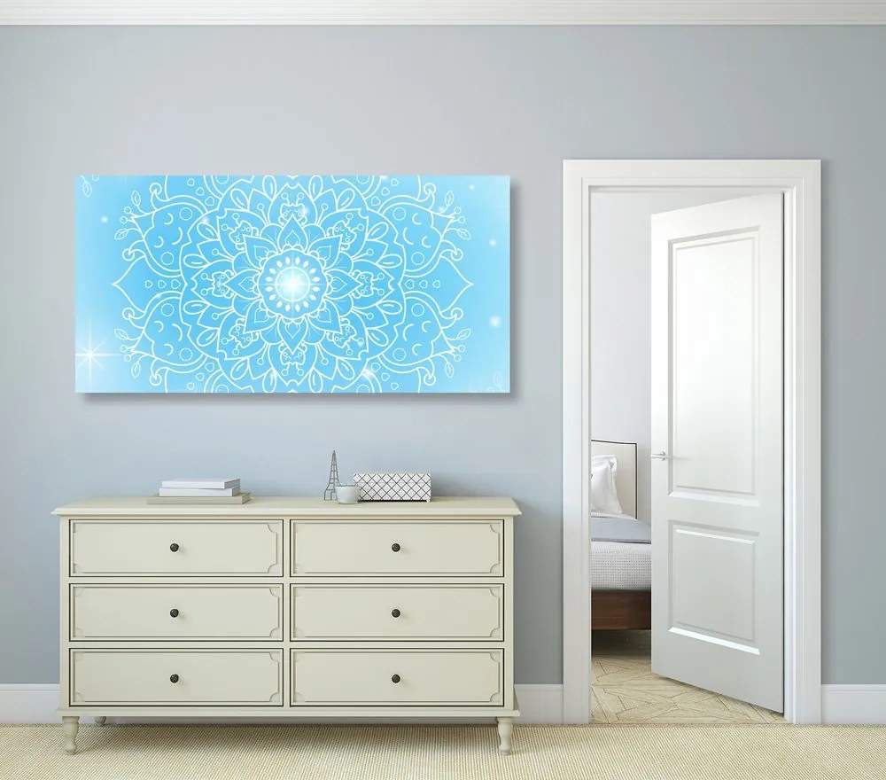 Stampa su tela – Fiore blu di Mandala