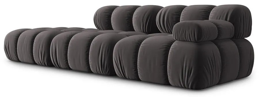 Divano in velluto grigio scuro 282 cm Bellis - Micadoni Home