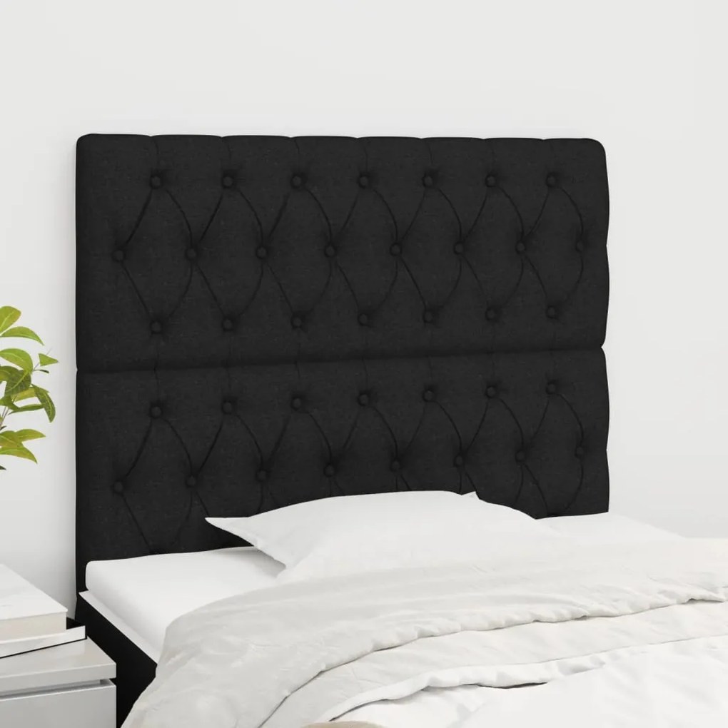 Testiere 2 pz nero 100 x 7 x 78/88 cm in tessuto