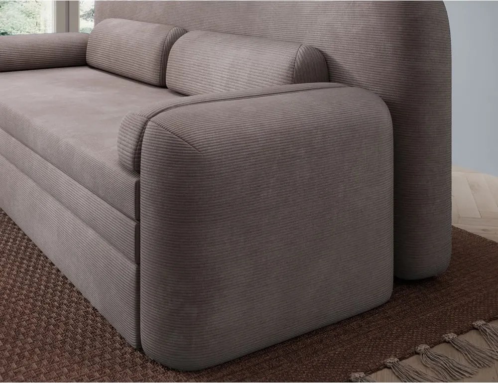 Divano marrone allungabile/con contenitore e rivestimento in velluto a coste 236 cm Elioss – ELTAP