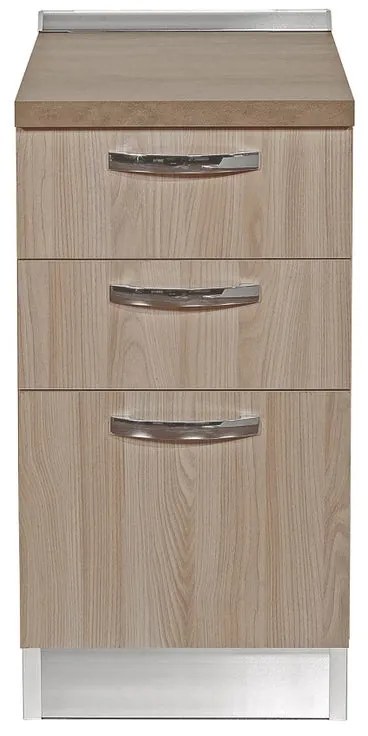 Base Luna 2 cassetti 1 cesta da montare olmo L 45 x H 88 x P 60 cm