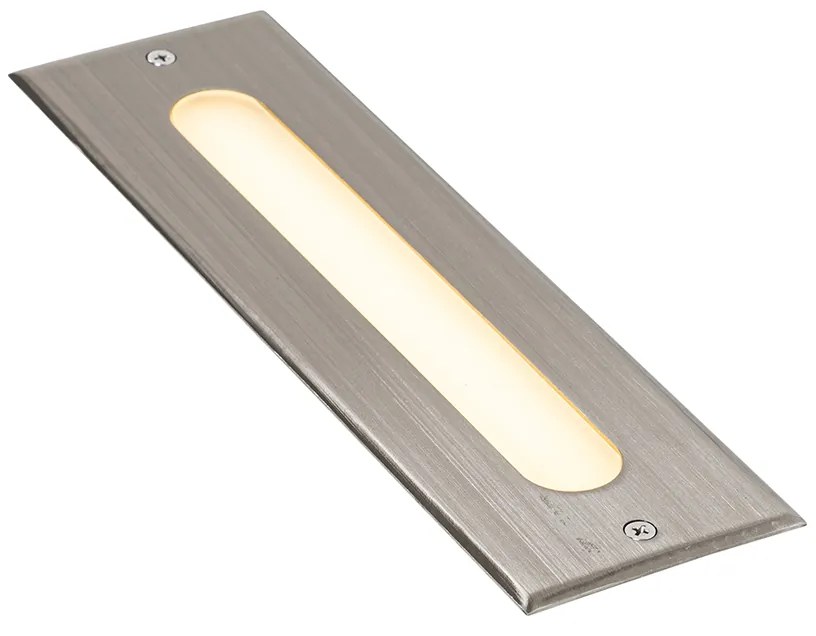 Set di 4 faretti da incasso a terra moderni in acciaio 30 cm con LED IP65 - Eline