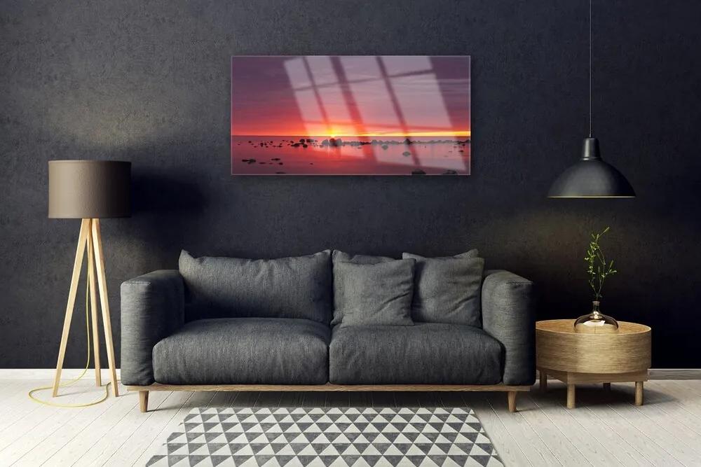 Quadro acrilico Mare, sole, paesaggio 100x50 cm
