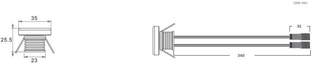 Faretto LED 1W IP65 Tondo Luce Laterale - Professional Colore Bianco Naturale 4.000K