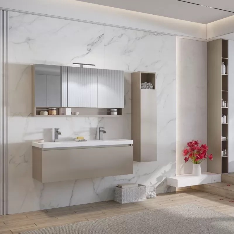Mobile bagno 120cm con lavabo incasso a doppia vasca SP-120 - KAMALU