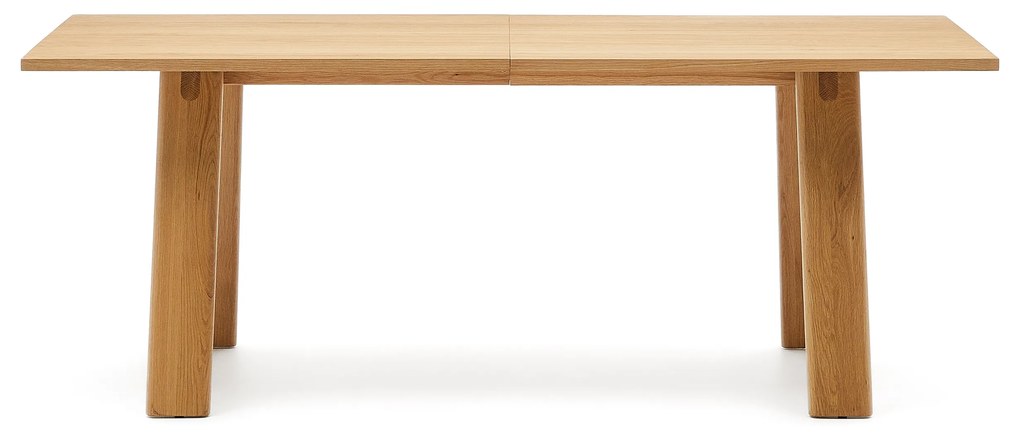 Kave Home - Tavolo allungabile Arlen con impiallacciatura e legno massiccio di rovere con finitura nat