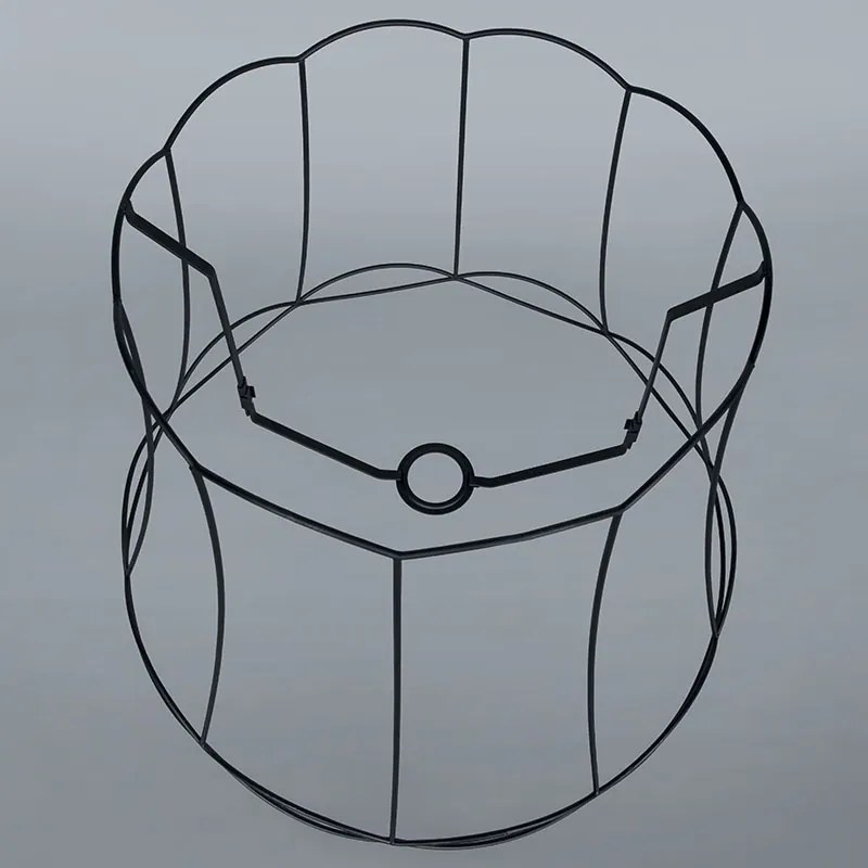 Set di 2 lampade a sospensione retrò nere 50 cm - Granny Frame