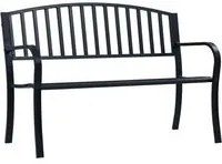 Panchina da Giardino 125 cm Nera in Acciaio 47941