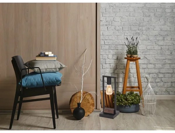 Klausen 108004 - Lampada da tavolo HARD 1xE27/11W/230V legno/nero