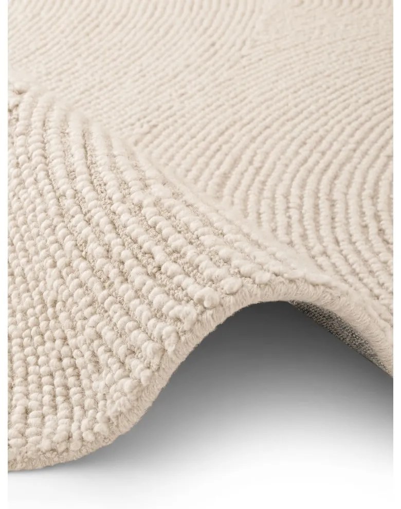Tappeto rotondo colore naturale chiaro in lana tessuto a mano ø 120 cm Eleni Natural White – Hanse Home