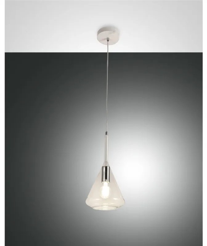 Lampadario Glamour Tris bianco paralume trasparente E27 LA MIA LUCE