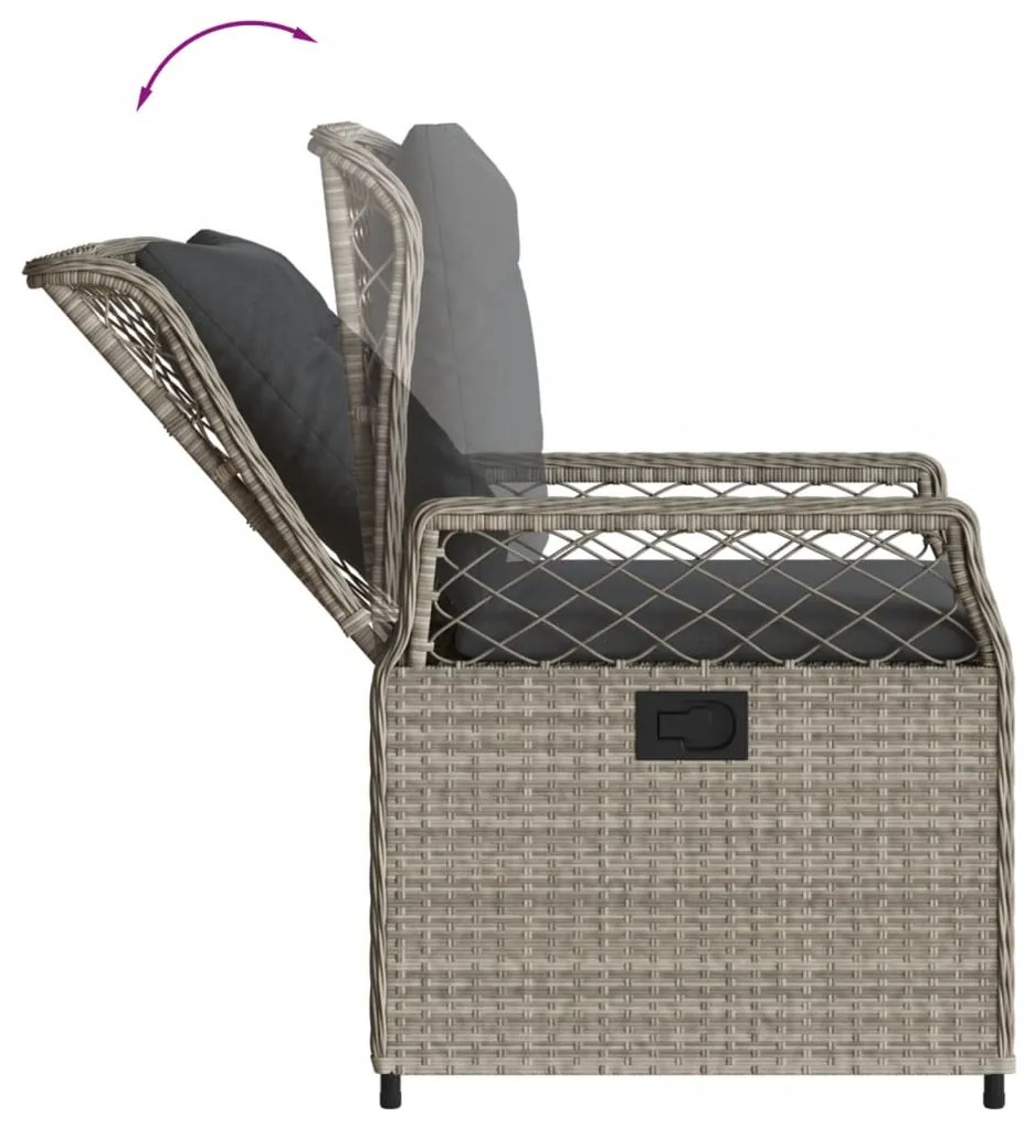 Set pranzo da giardino 5pz con cuscini grigio chiaro polyrattan