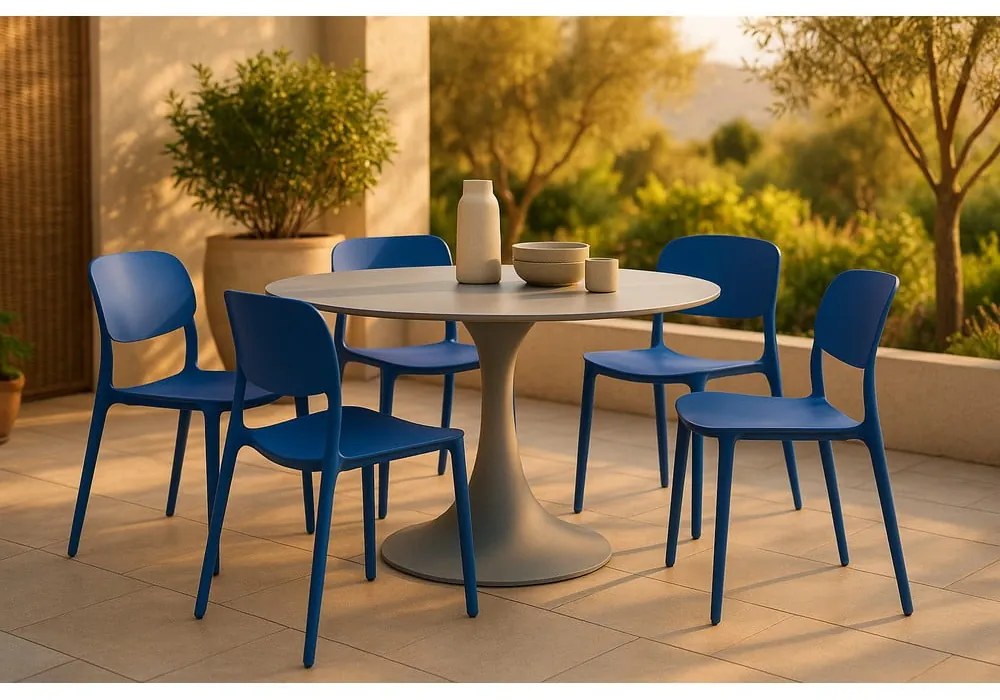 Sedia da esterno blu in plastica Hébé – Bonami Essentials