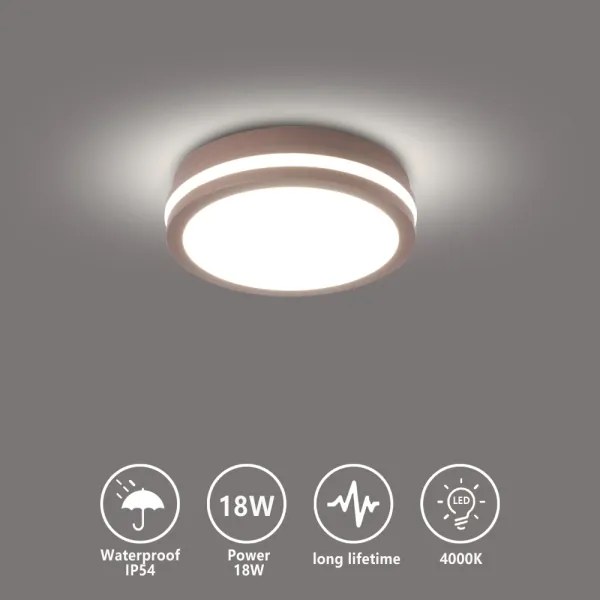 Brilagi - Plafoniera LED da esterno BENE LED/18W/230V Ø 21,5 cm marrone IP54