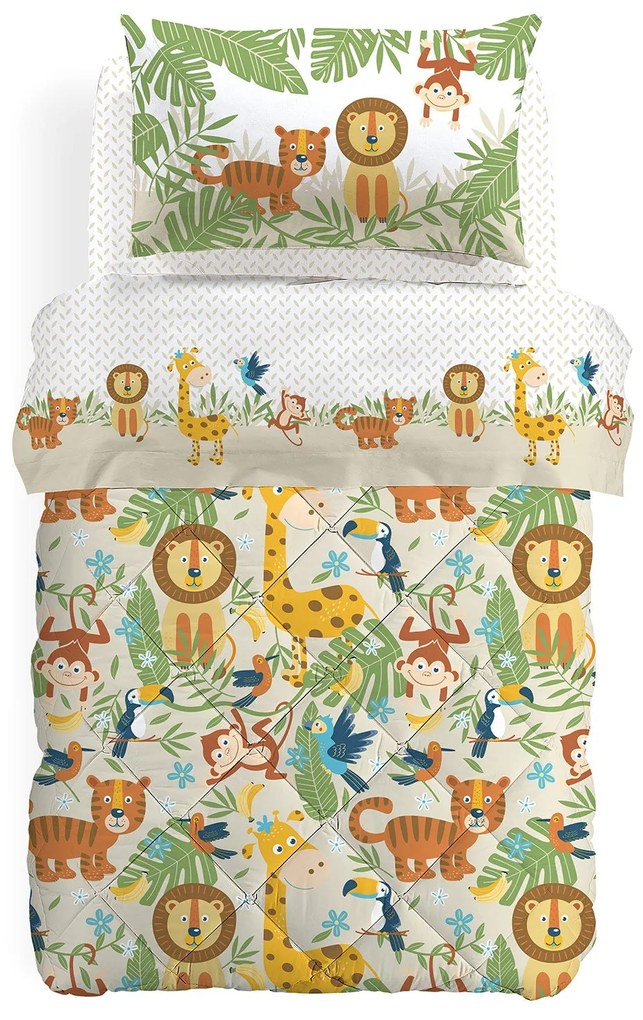 Trapunta in Cotone Tropical Piazza e Mezza Caleffi Kids