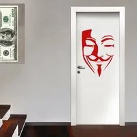 V PER VENDETTA - Adesivo murale wall sticker in vinile 55x80 cm Colore: Rosso