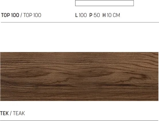 Mensola sospesa 100 cm per lavabo bagno in legno Teak - COSTA