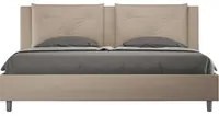 Letto matrimoniale king size contenitore imbottito 200x200 similpelle tortora Appia