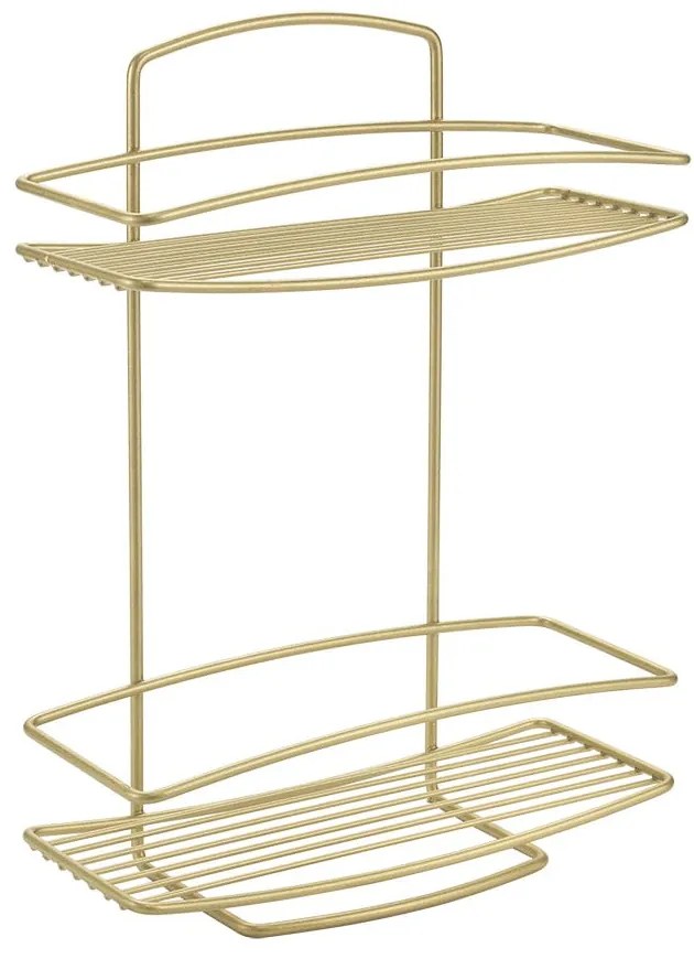 Mensola da bagno in acciaio color oro Onda - Metaltex