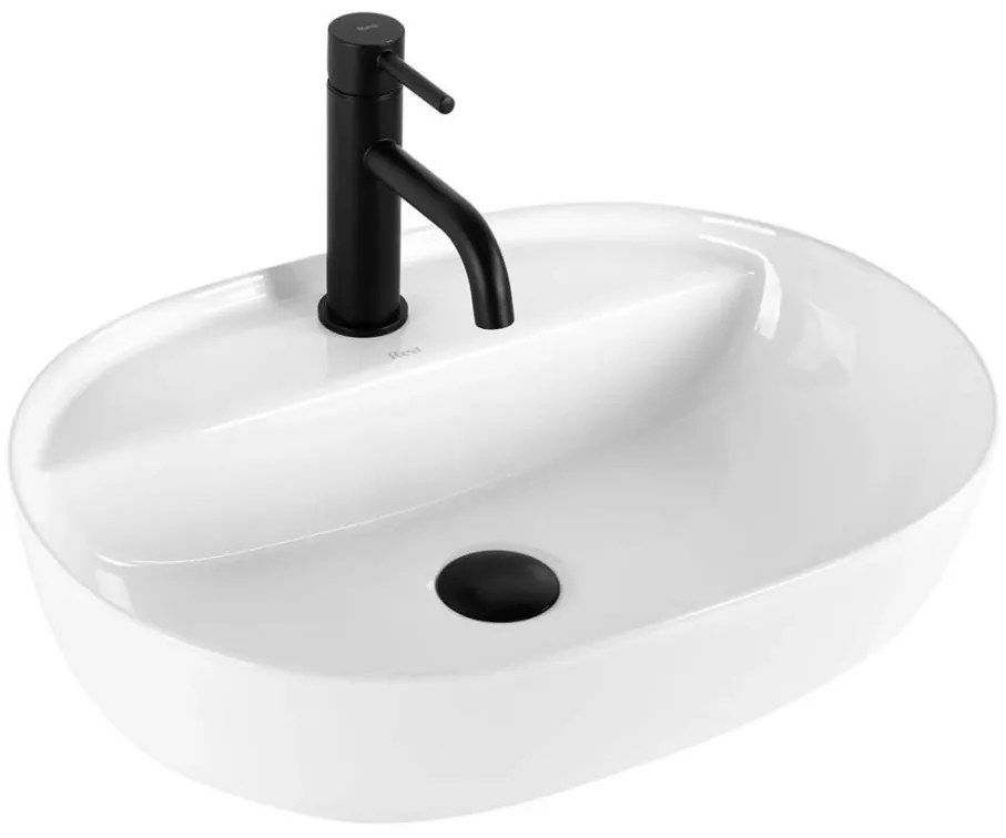 REA-U4620 - Lavabo da appoggio AURA 38,5x50,5 cm ceramica/bianco lucido