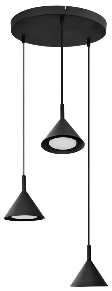 Lampadario a sospensione con filo ETNA 3xGX53/10W/230V nero