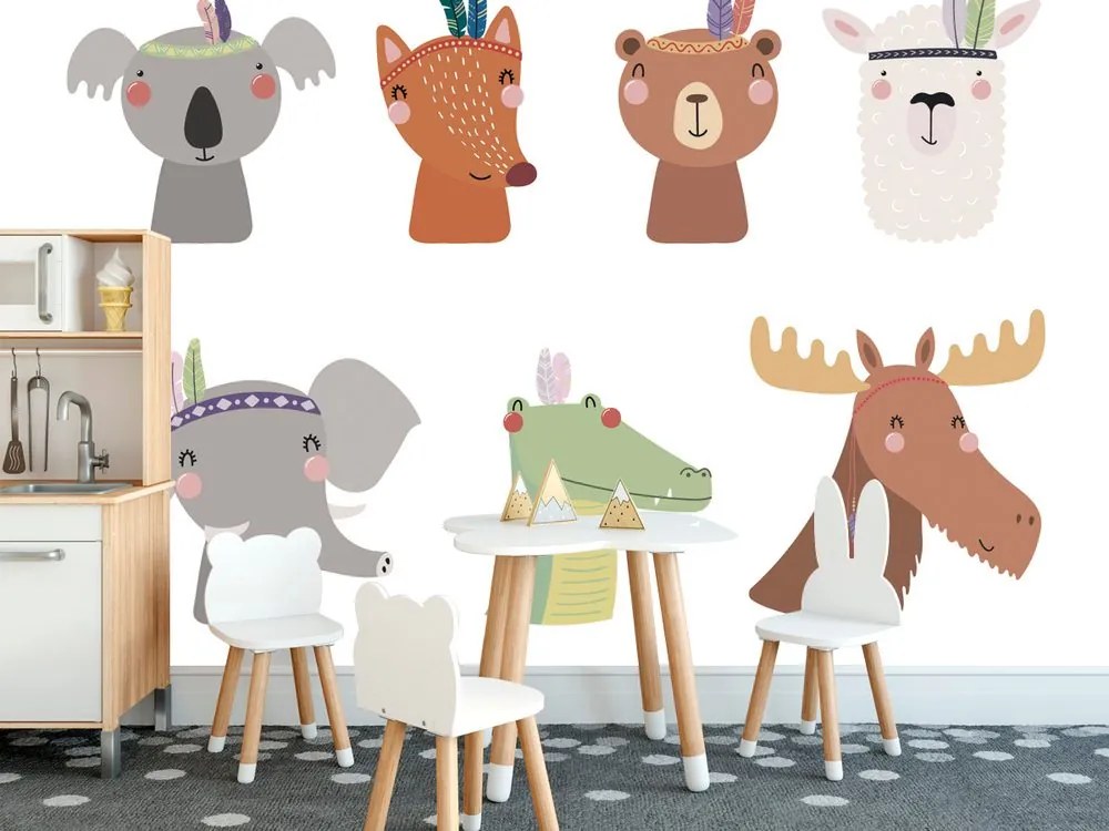 Carta da parati – Piena di animali con piume indiane