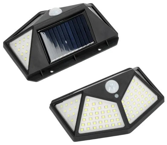 Lampada solare da parete LED 1W 3,7V 6500K IP44 con sensore e batteria 1200 mAh
