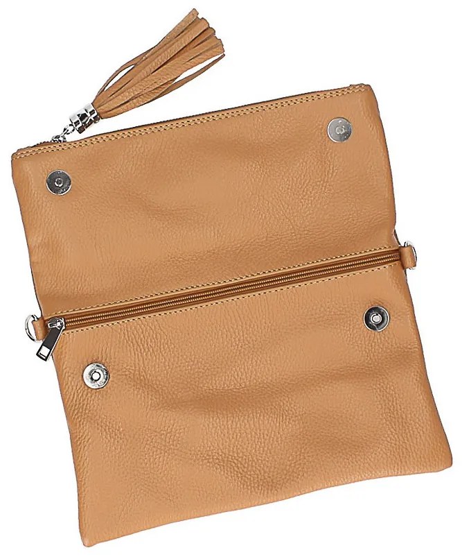 Borsa a mano in vera pelle 668 cognac