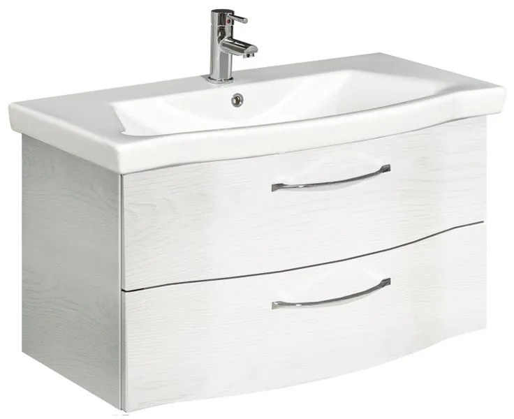 Mobile da bagno sotto lavabo PELIPAL bianco L 90 x H 49 x P 48 cm 2 cassetti, lavabo non incluso