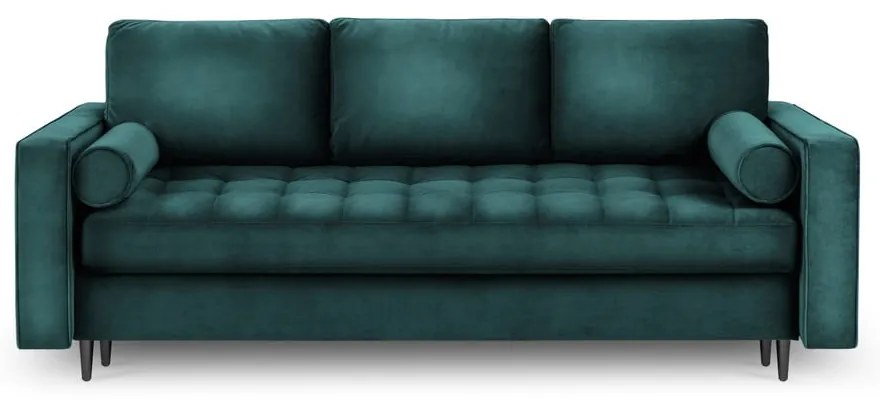 Divano letto in velluto verde petrolio Santo - Milo Casa