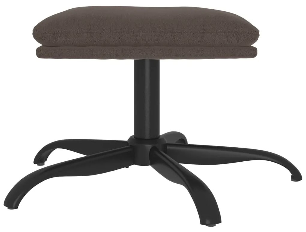 Poggiapiedi grigio scuro 60x60x36 cm in microfibra