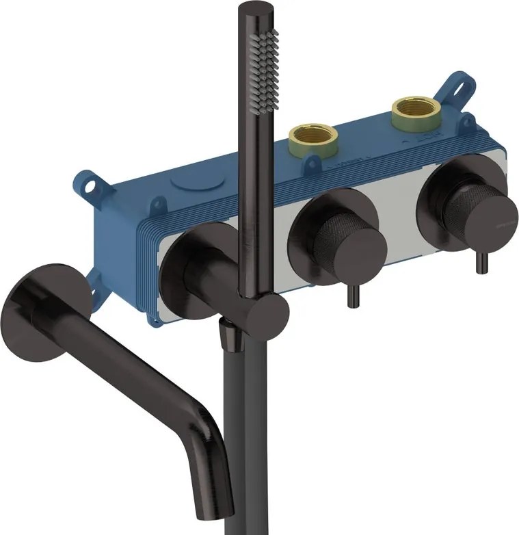 Rubinetto per vasca monocomando 2 vie, corpo incasso e accessori doccia cromato Loop k SANYCCES metalgun