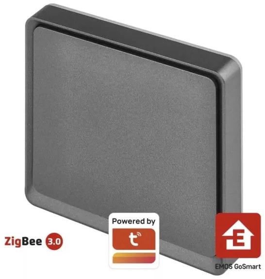 Interruttore 1 bottone GoSmart 1xCR2430 Tuya nero