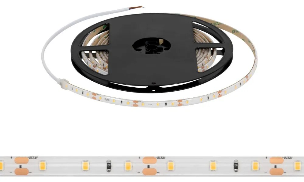 Striscia LED 2835/60, 12V, 6W/m, IP65, 5m Colore Bianco Freddo 6.000K