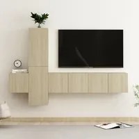 Set Mobili TV 5 pz Rovere Sonoma in Truciolato 3078968