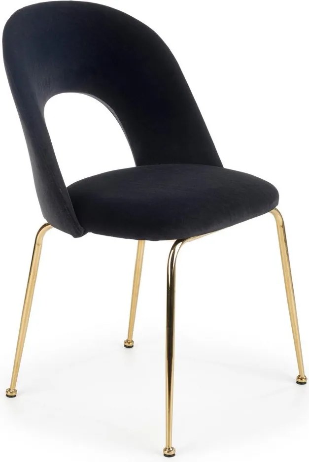 Sedia K385 in velluto nero