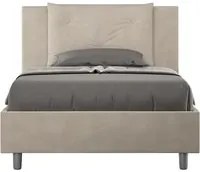 Letto Singolo 80x190 cm con Rete e Contenitore Appia Sabbia