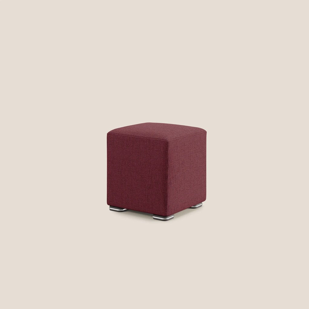 Cube pouf in tessuto morbido impermeabile T03 rosso
