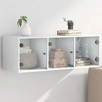 Mobile a Muro con Ante in Vetro Bianco 102x37x35 cm 836511