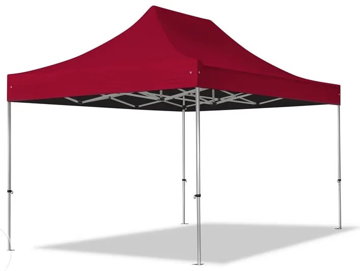 TOOLPORT 3x4,5m gazebo pieghevole PES con laterali (finestre panoramiche), PROFESSIONAL alluminio, rosso - (600206)