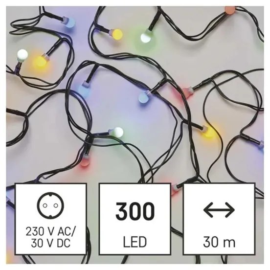 Catena luminosa a LED, 300 LED / 8 funzioni, 35 m, IP44, bianco caldo